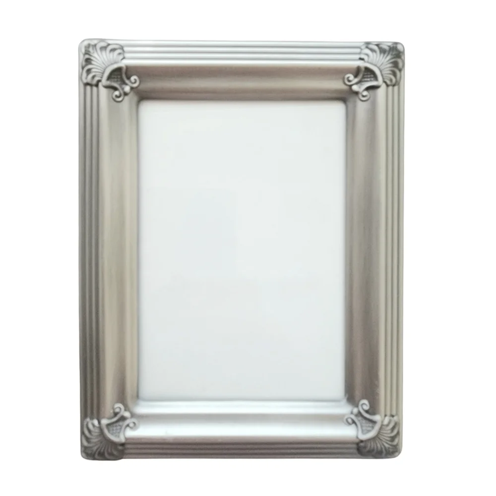 Frame photo silver decorative corners black back & glass front
